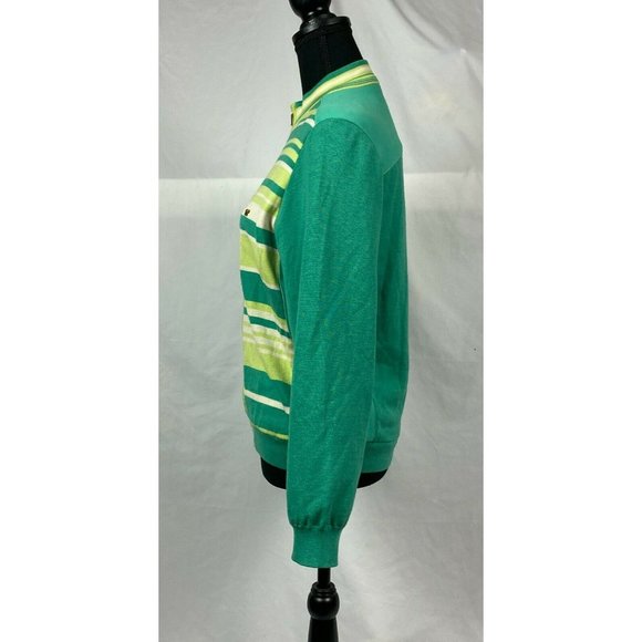 Vtg Golden Bear Jack Nicklaus Golf Jacket Womens Knit & Cotton Twill Green White - Picture 2 of 8